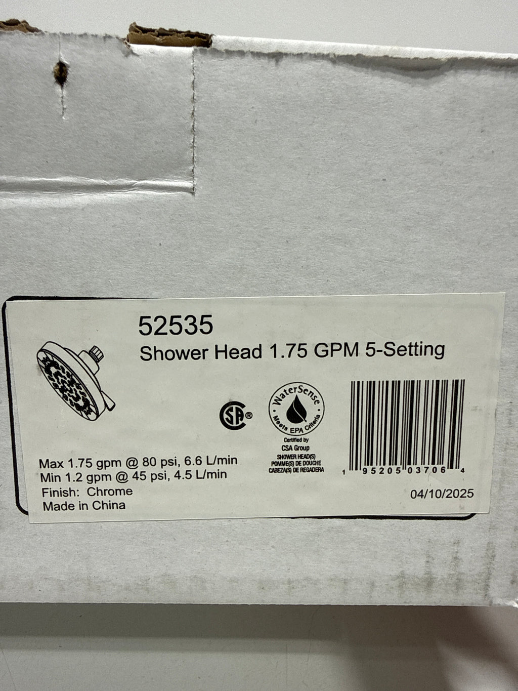 Delta 52535 5 Modes 1.75 GPM Multi Function Showerhead