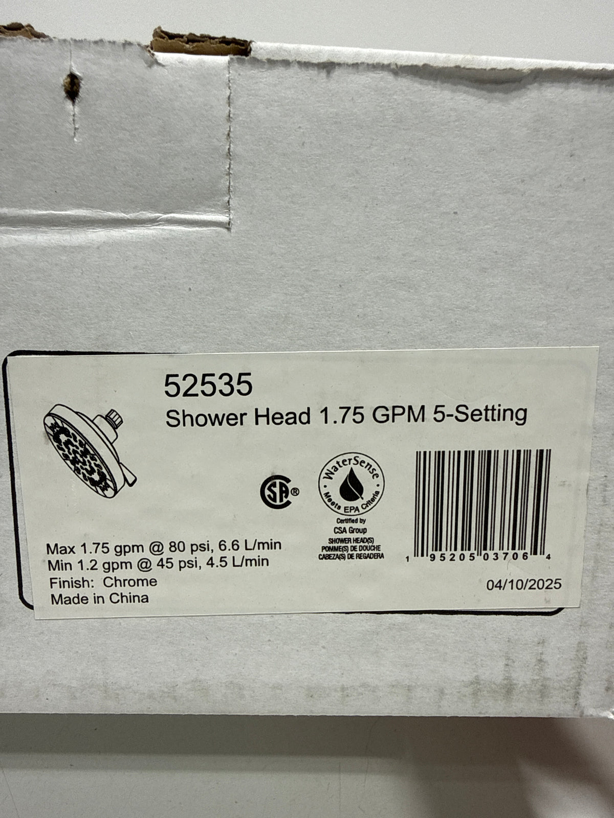 Delta 52535 5 Modes 1.75 GPM Multi Function Showerhead