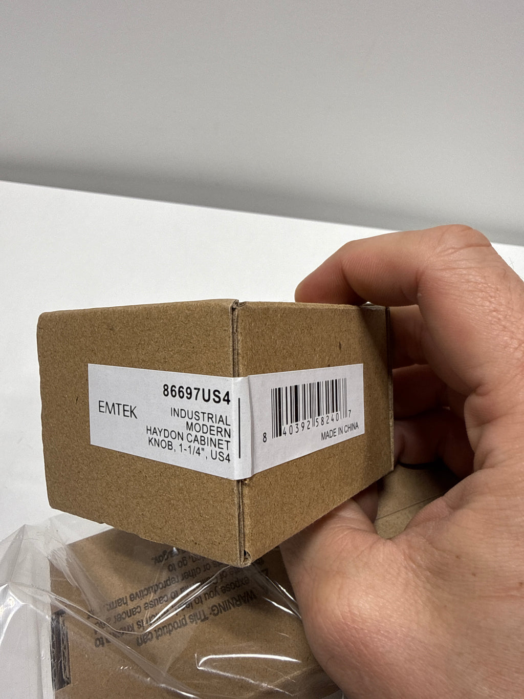 7 x Emtek 86697 Haydon 1-1/4 Inch Mushroom Cabinet Knob from the Industrial Modern Collection Satin Brass