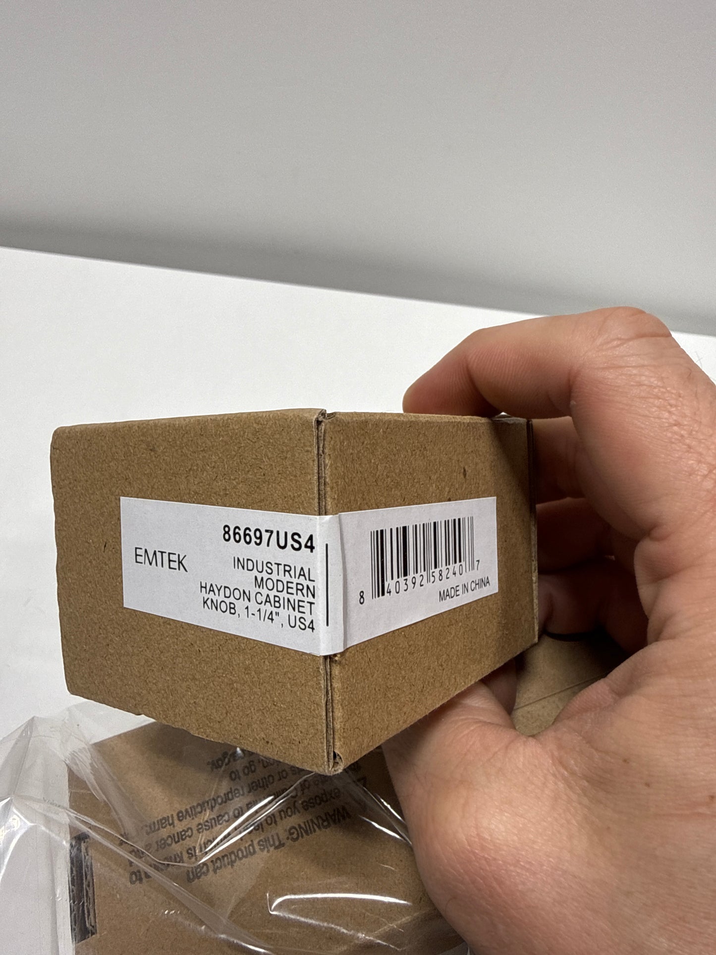 7 x Emtek 86697 Haydon 1-1/4 Inch Mushroom Cabinet Knob from the Industrial Modern Collection Satin Brass