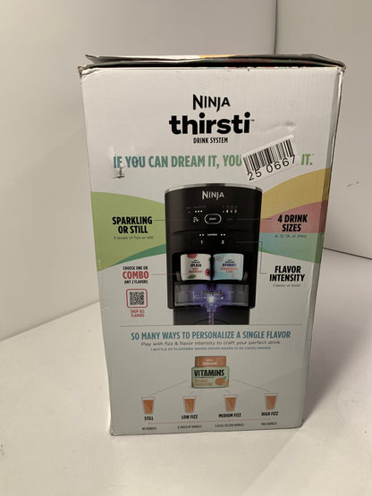 No CO2 - Ninja - Thirsti Sparkling & Still Drink System, Personalize Flavor & Size with Bonus Water Reservoir - Black