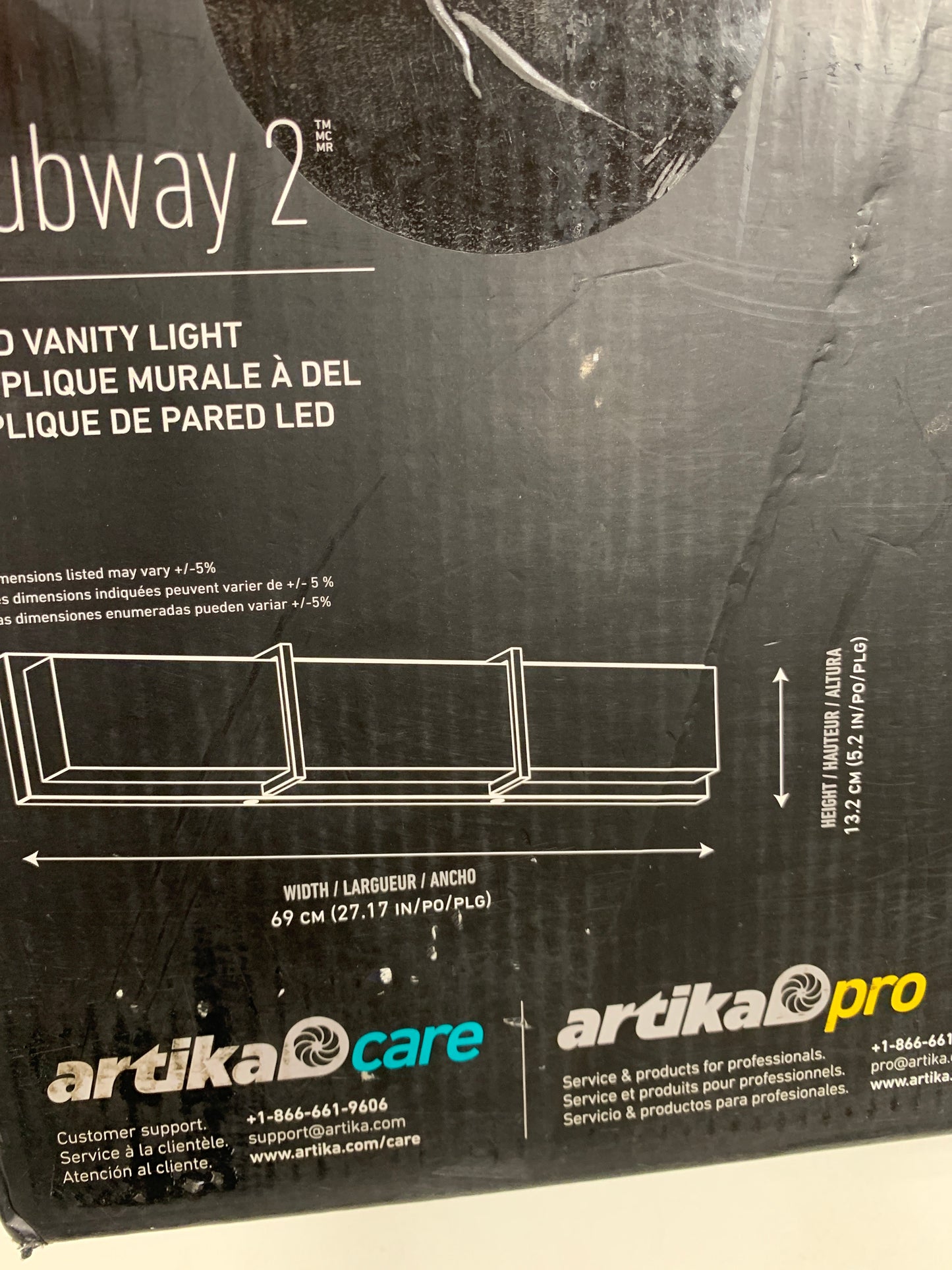 Artika Subway LED Integrated 27-Inch 3-Section Vanity Brushed Nickel