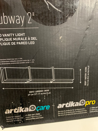 Artika Subway LED Integrated 27-Inch 3-Section Vanity Brushed Nickel