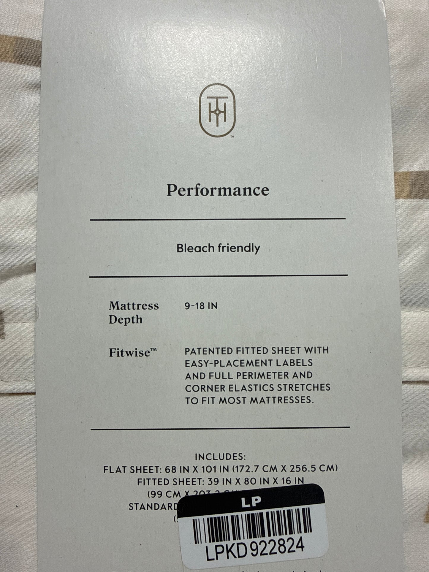 Twin/Twin XL 400 Thread Count Performance Sheet Set Ivory/Khaki Ikat Block - Threshold - *Bedding