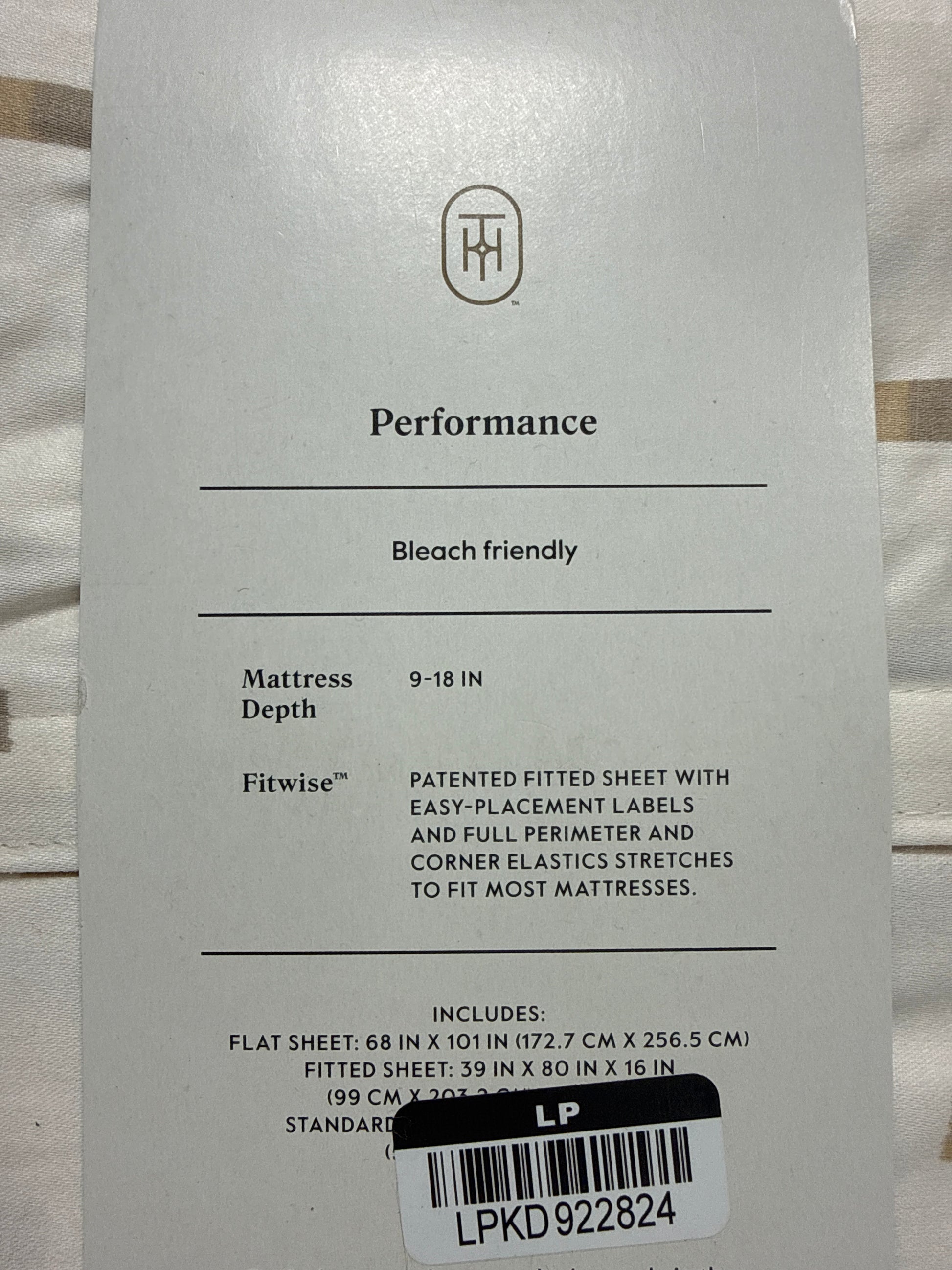 Twin/Twin XL 400 Thread Count Performance Sheet Set Ivory/Khaki Ikat Block - Threshold - *Bedding