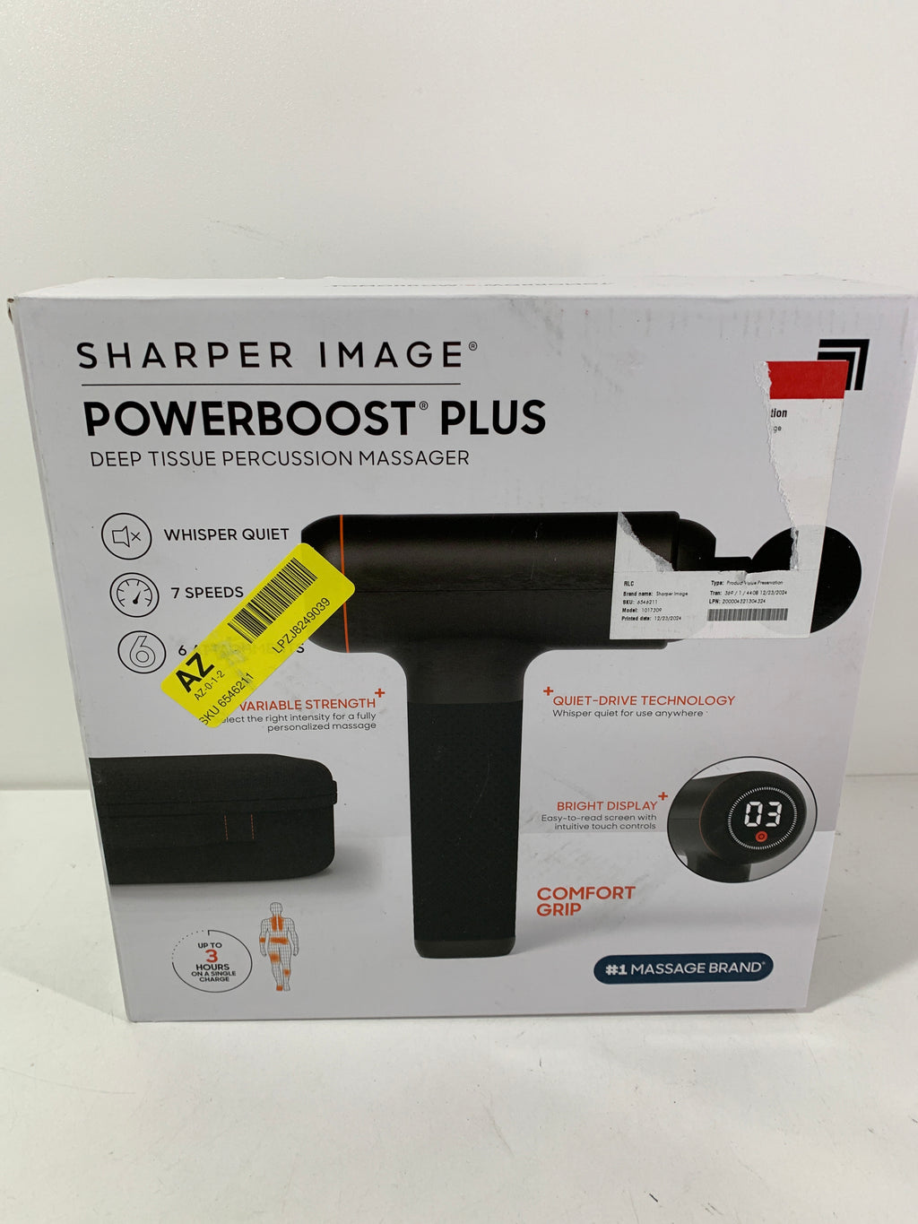 Sharper Image - Powerboost Deep Tissue Massager - Black - *Massagers