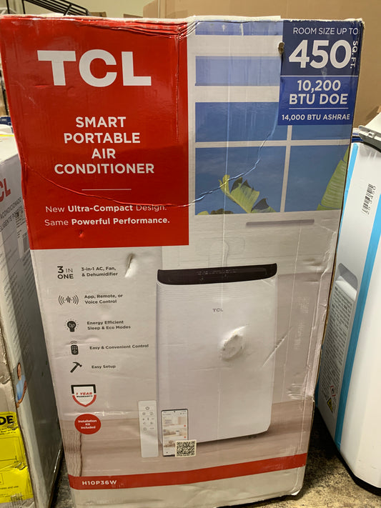 TCL - 450 Sq. Ft. 10,000 BTU 3-in-1 Smart Portable Air Conditioner - White