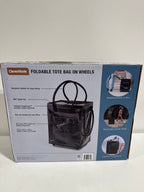CleverMade Foldable Tote Bag on Wheels, 14Lx18Wx24H Soft Grip