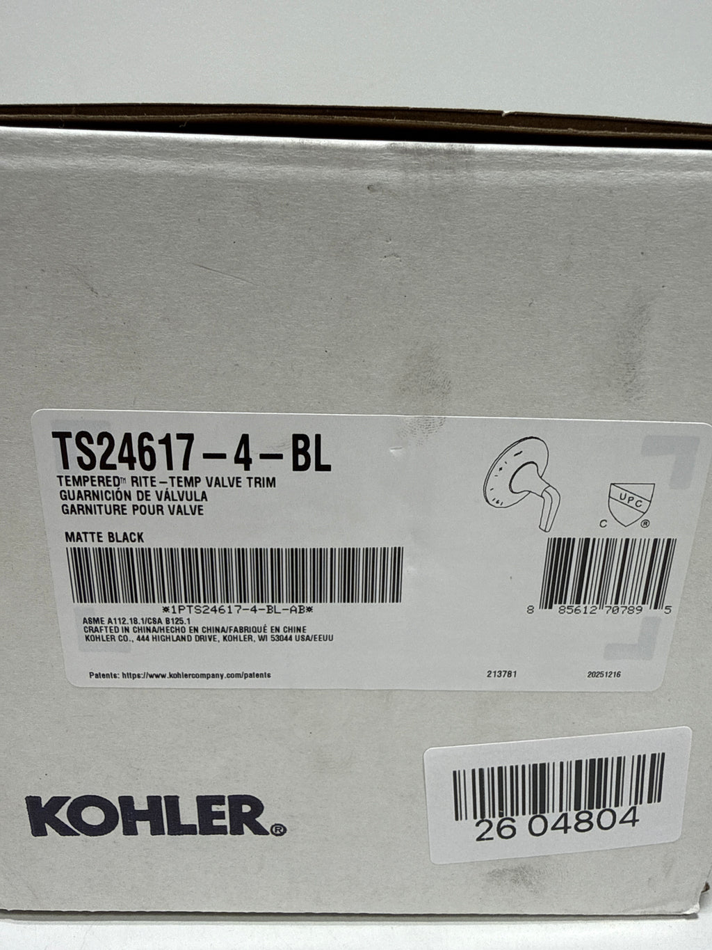 Kohler K-TS24617-4-BL - Valve Trim Only Showers