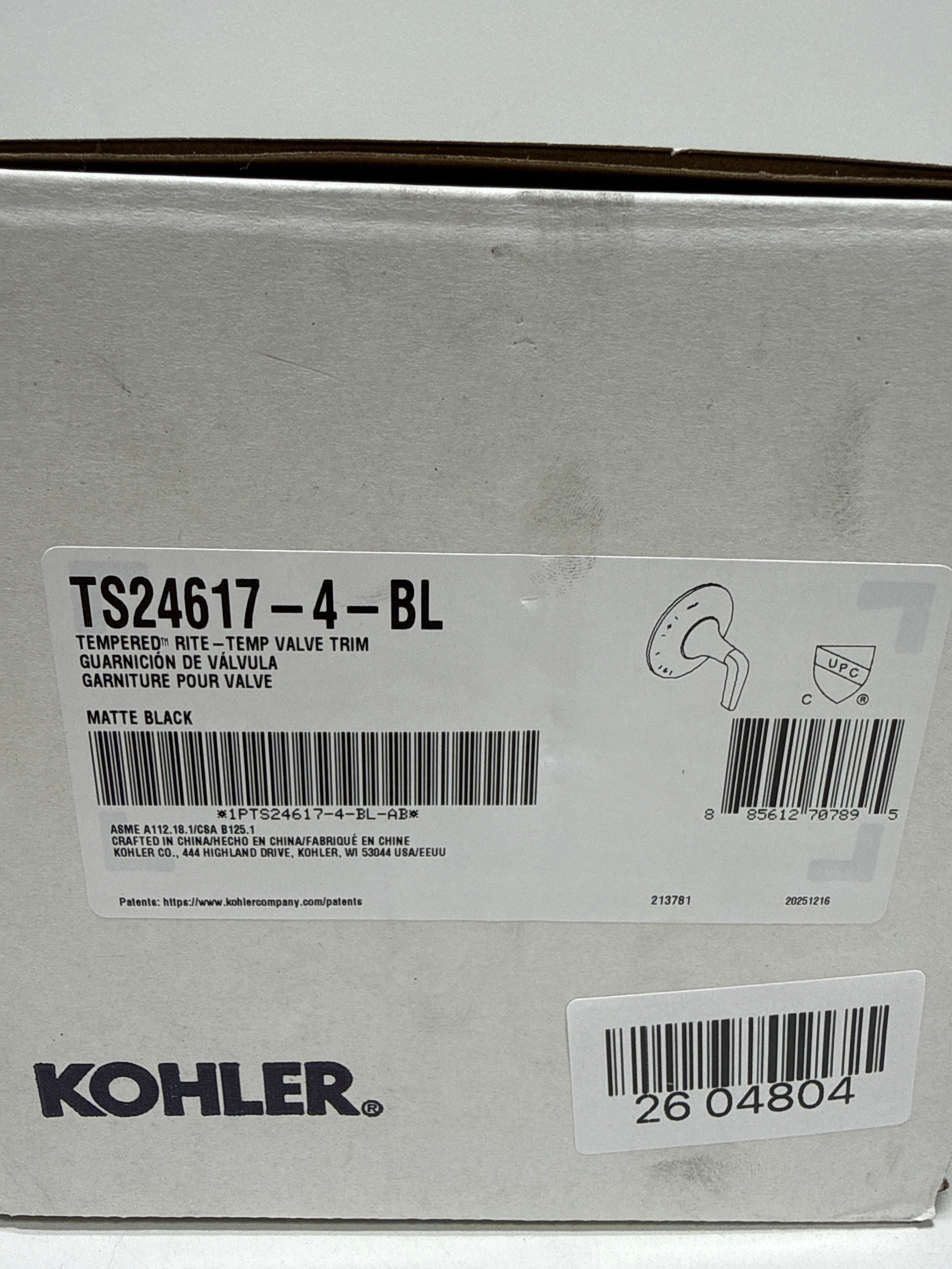 Kohler K-TS24617-4-BL - Valve Trim Only Showers