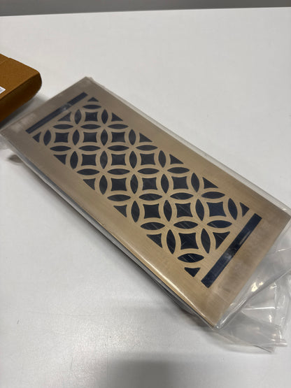 Signature Hardware 438260 Pasteur Brass Floor Register - 4" x 10"