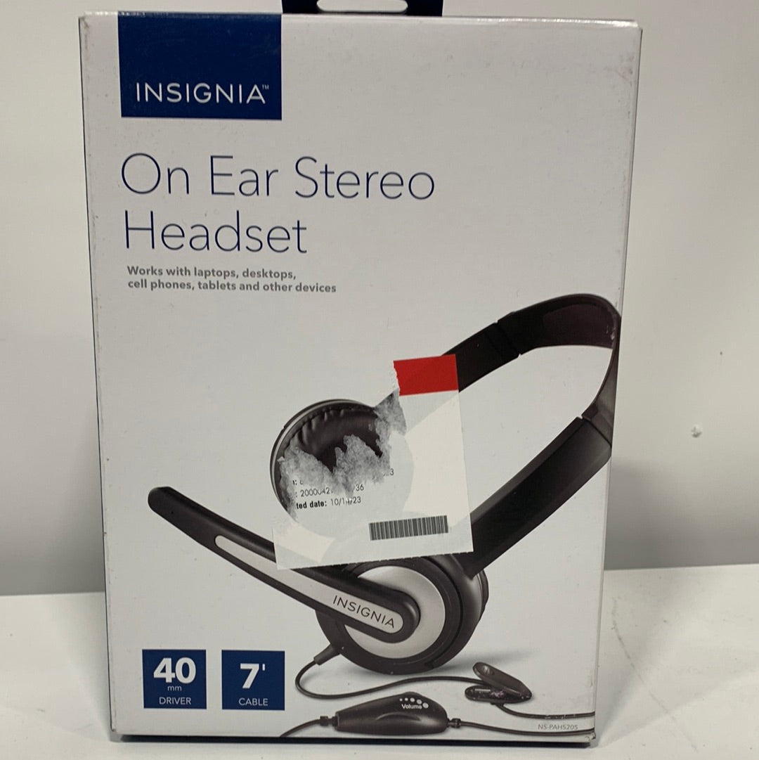 Insignia - on-Ear Stereo Headset - Black