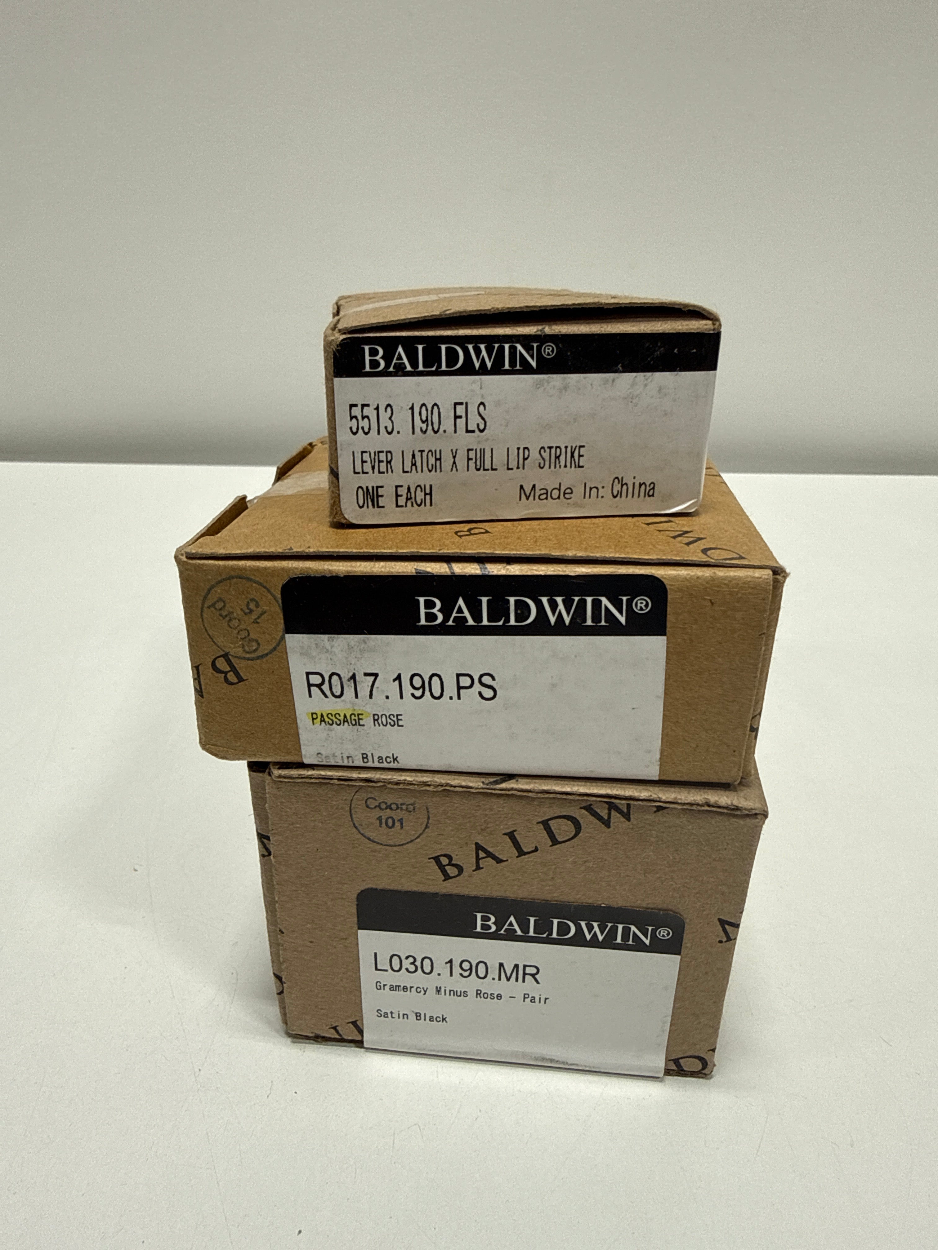 Baldwin Gramercy Knurled Passage Door Lever Set with R017 Trim from the Estate Collection