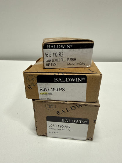 Baldwin Gramercy Knurled Passage Door Lever Set with R017 Trim from the Estate Collection