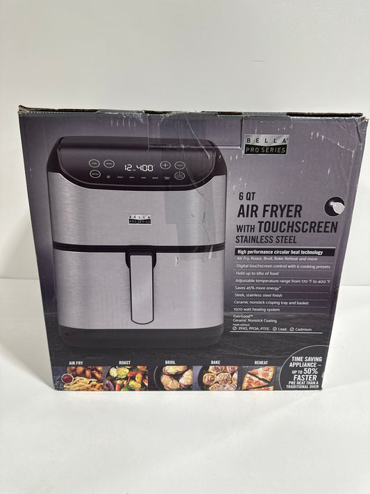 Bella PRO - 6-qt. Touchscreen Air Fryer - Stainless Steel