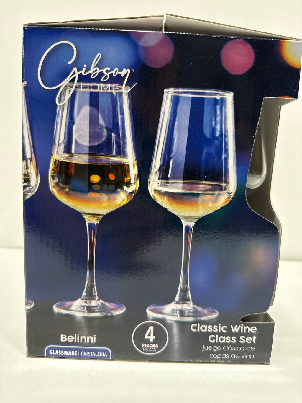 4 x Belinni 4 Piece 15.4 Ounce Classic Wine Glass Set