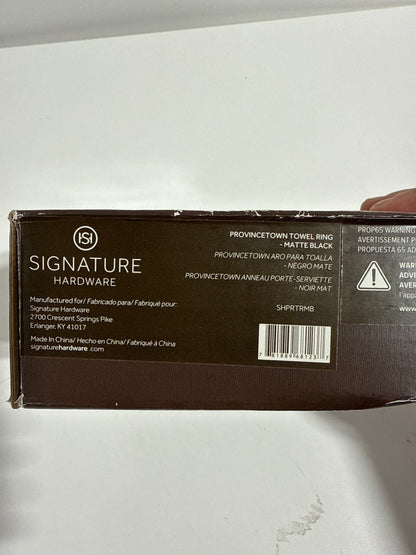 Provincetown Wall Mounted Towel Rings in Matte Black