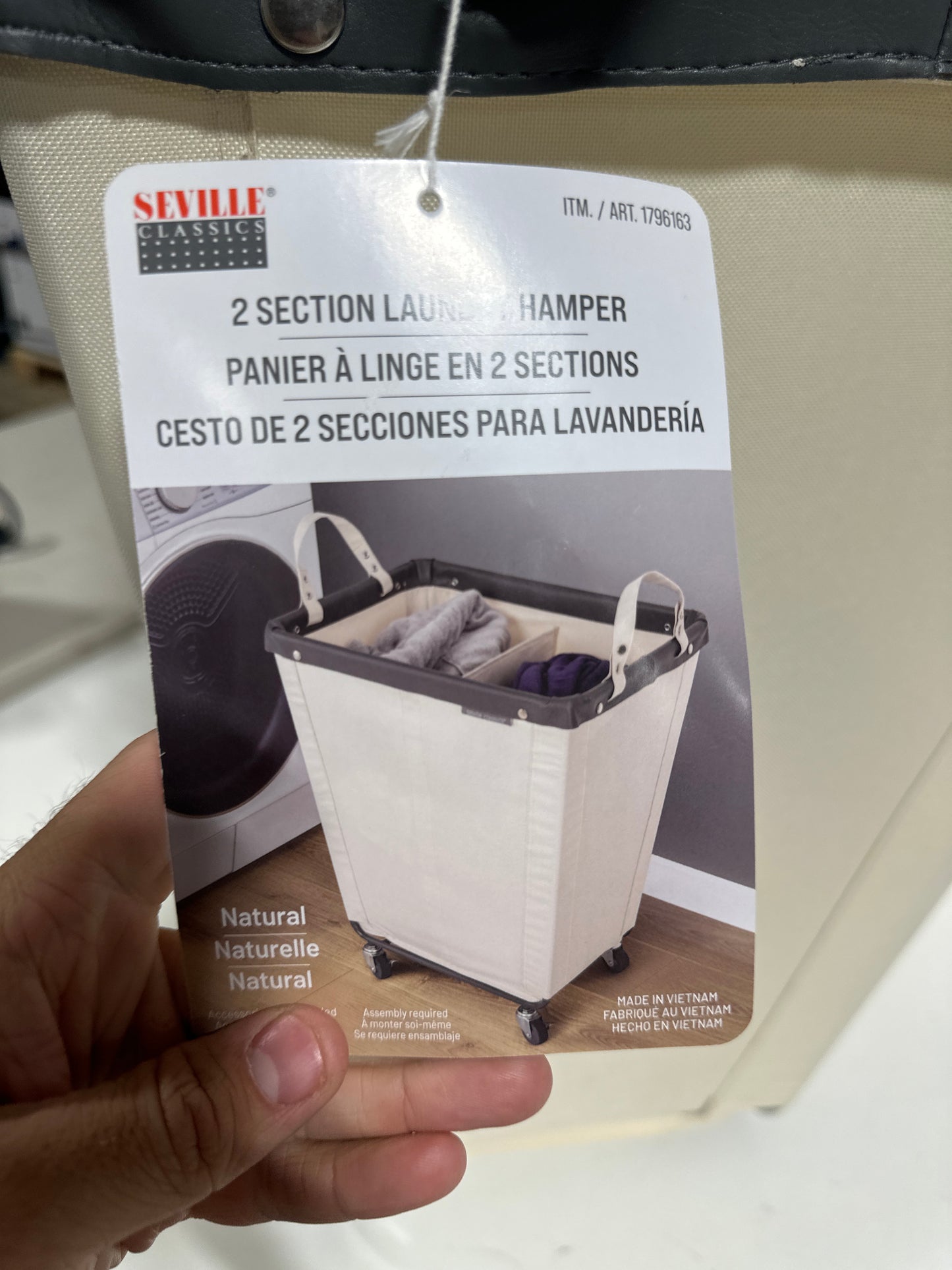 See Desc Seville 2 Section Laundry Hamper