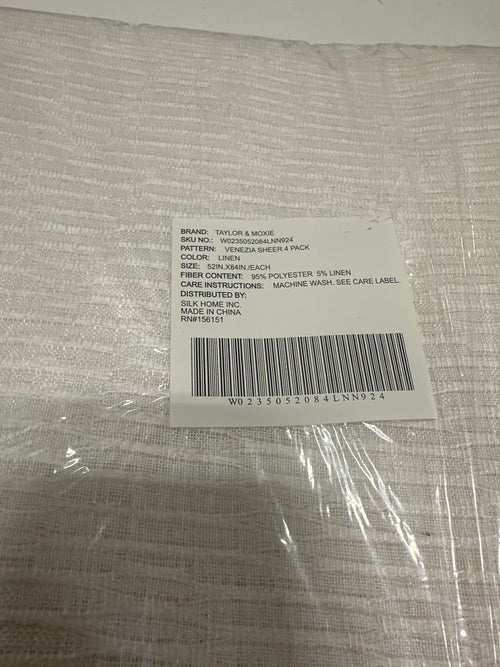 Sheer Linen Blend Curtains, Set of 4 Panels