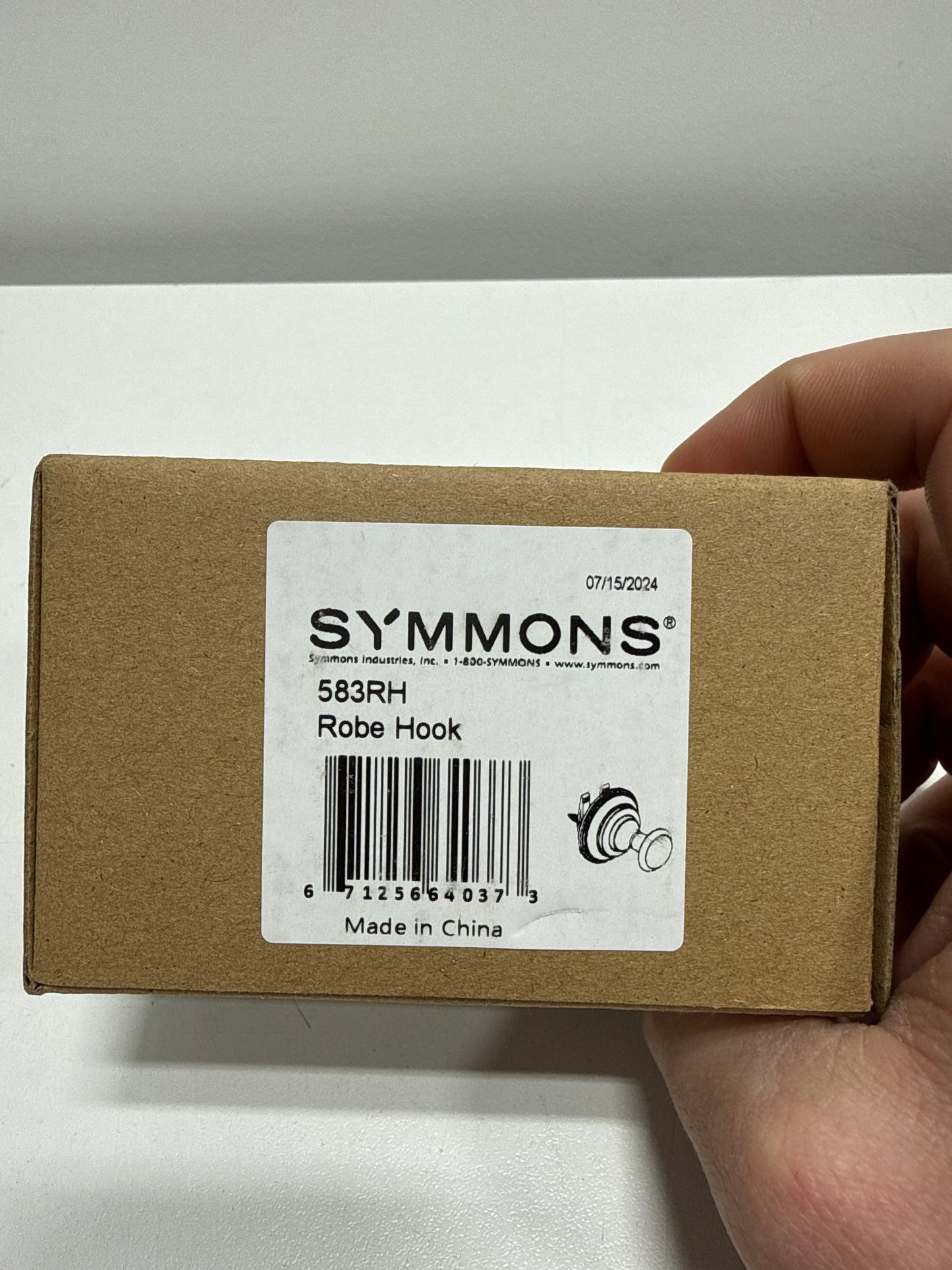 Symmons 583Rh Braston Single Robe Hook - Chrome