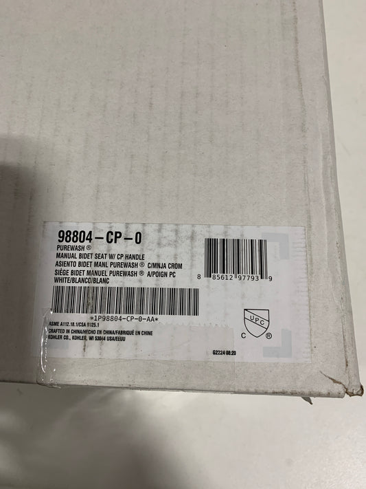 Purewash M300 Non-Electric Bidet Seat for Elongated Toilets in White with Chrome Handles