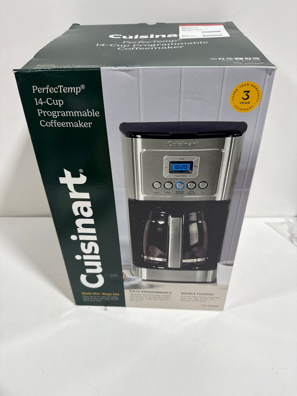 Used Cuisinart 14-Cups Automatic Drip Coffee Maker Stainless Steel (DCC-3200P1) - *Kitchen Appliances