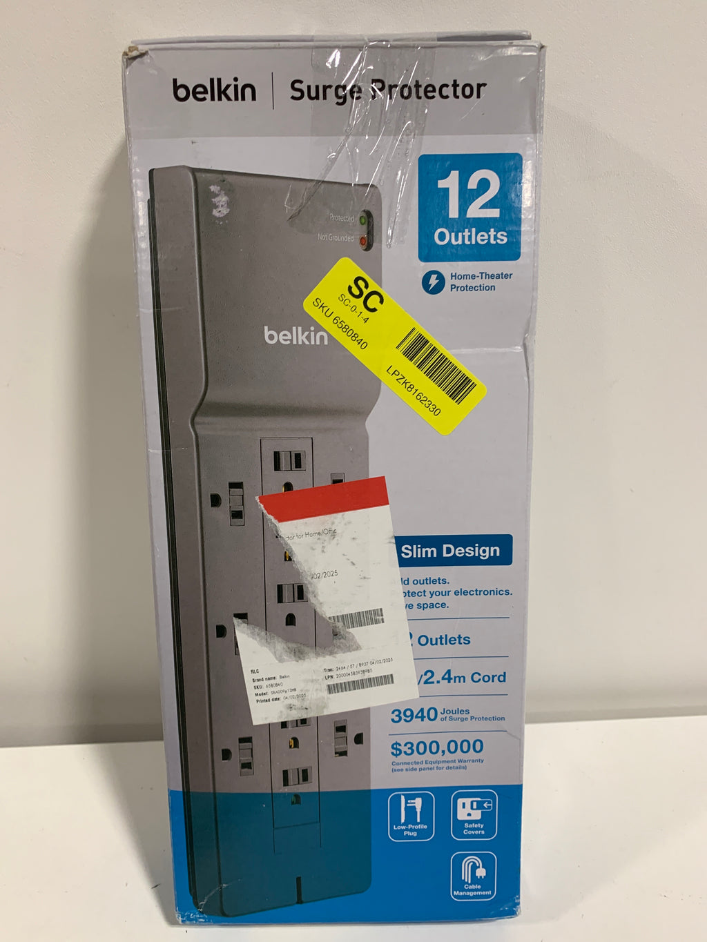 Belkin 12-Outlet Surge Protector W/ 12 AC Outlets & 2.4M Long Flat Plug - *Computers & Office