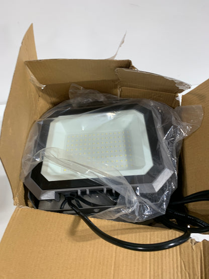 Pack LED Flood Lights Outdoor, 100W 10000LM Super Bright Floodlight Outside Work Light with 5.9FT Plug, IP65 Waterproof 6000K Outdoor LED Flood Light for Garage, Yard, Lawn, Garden