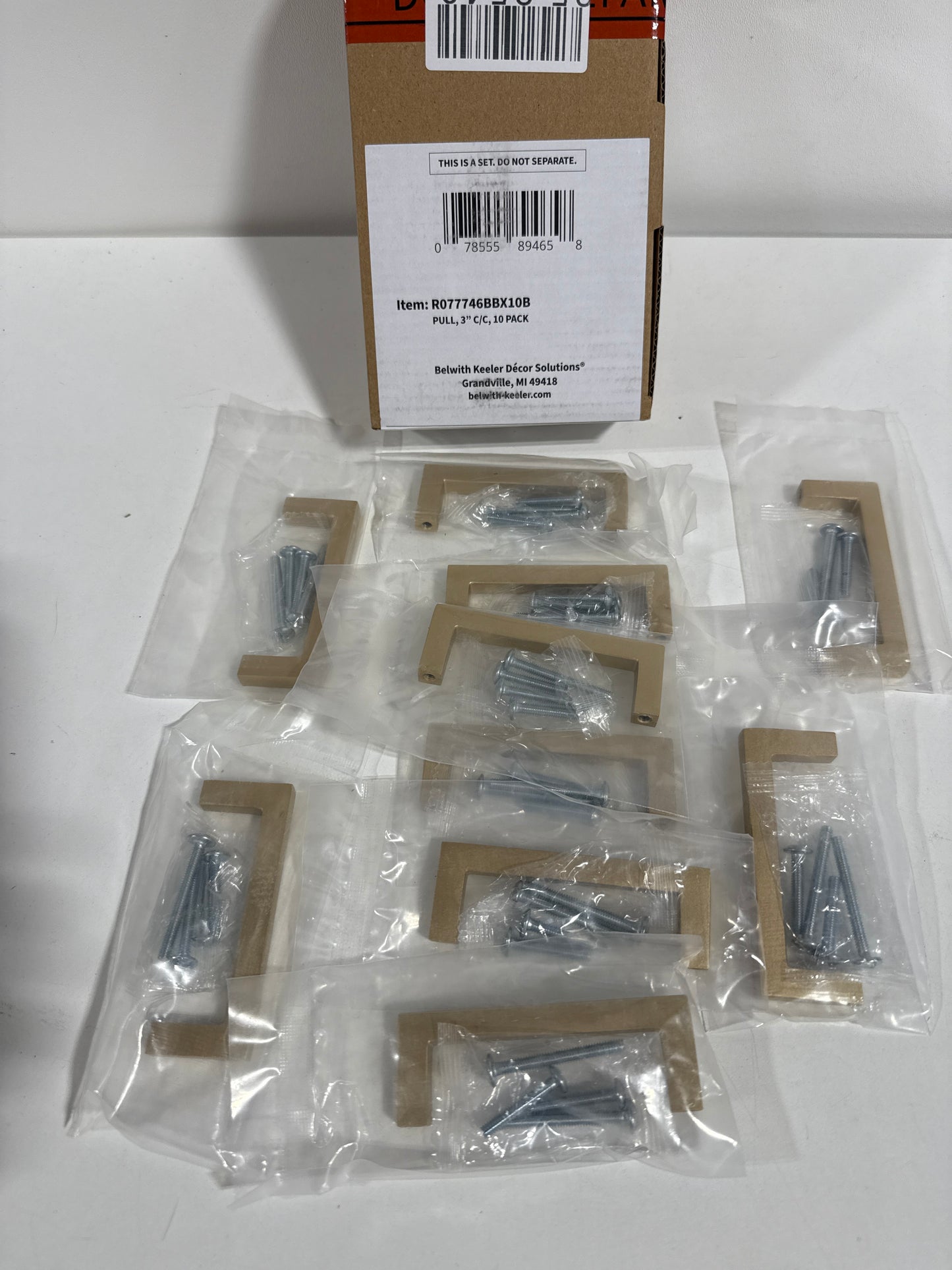 Heritage Designs 3 in. (76 Mm) Center-to-Center Brushed Brass Drawer Pull Bar Pull (10-Pack)