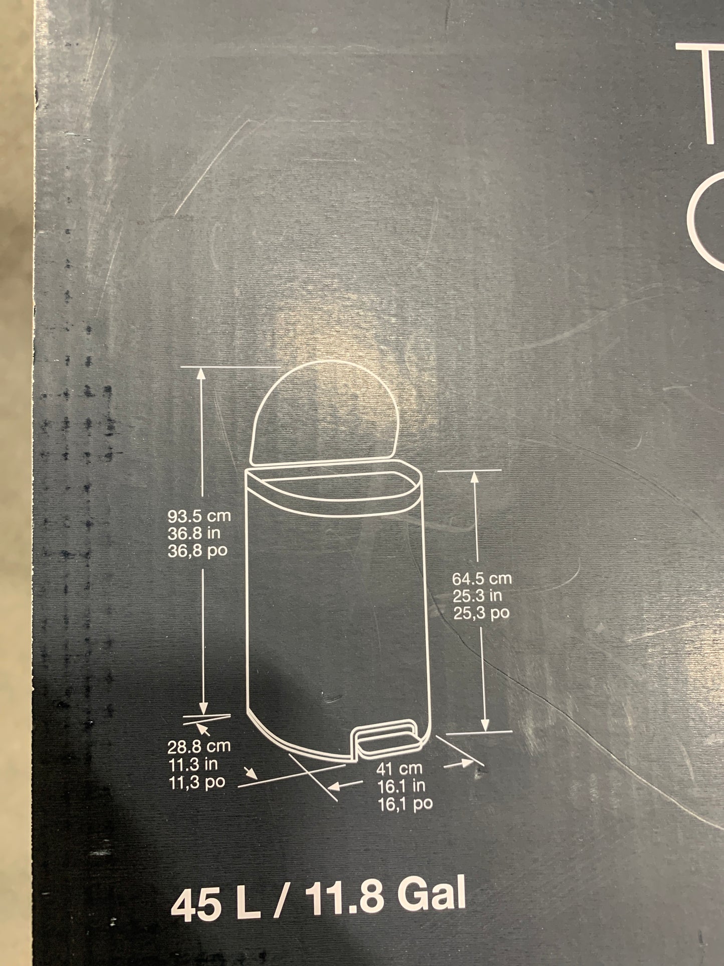 Kohler 45L Semi-Round Step Trash Can