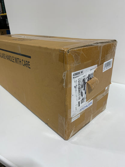 Kichler Brinley 24" Vanity Light in Brushed Nickel, 3-Light Farmhouse Bathroom Vanity Light with Clear Glass, (24" W x 10" H), 45689NI