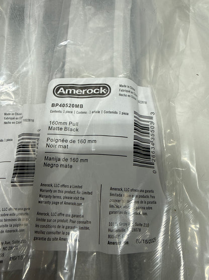 3 x Bar Pulls 6-5/16 in. (160mm) Center-to-Center Matte Black Bar Cabinet Pull