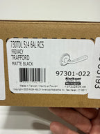 Kwikset 730TDL Trafford Privacy Door Lever Set with Round Rose Matte Black