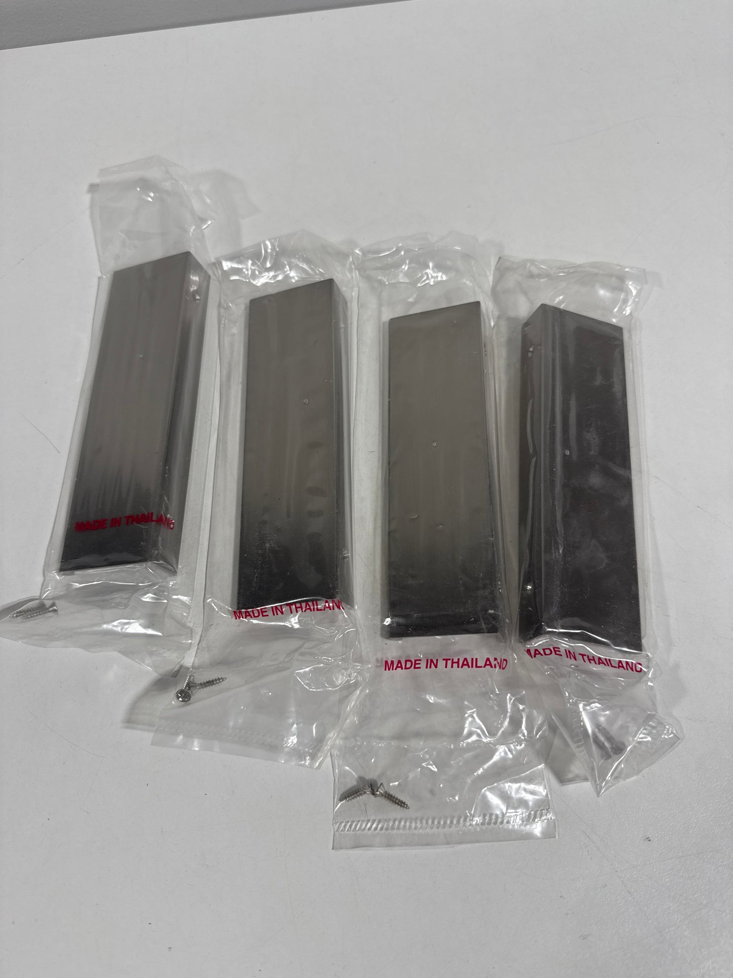 4 x Berenson 1061 Bravo 4-13/32" Center to Center 6" Long Finger Tab Cabinet Edge Pull / Drawer Edge Pull Brushed Nickel