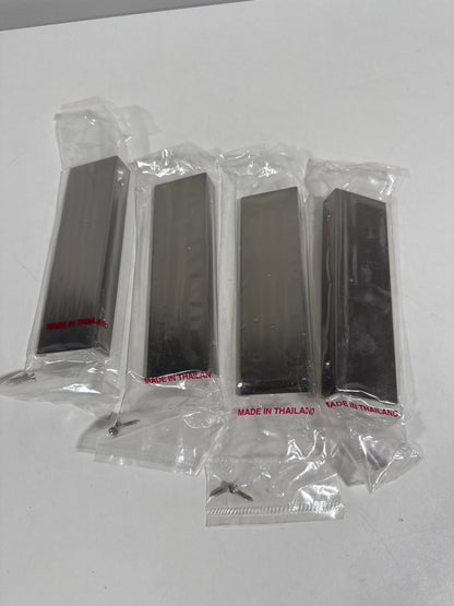 4 x Berenson 1061 Bravo 4-13/32" Center to Center 6" Long Finger Tab Cabinet Edge Pull / Drawer Edge Pull Brushed Nickel