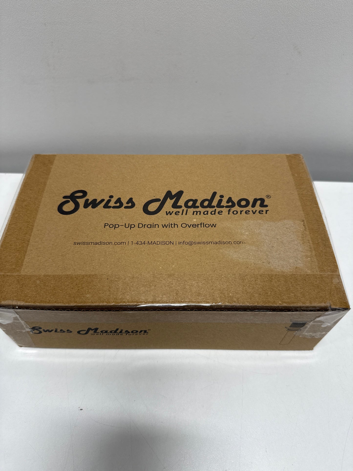 Swiss Madison Residential Pop up Stainless Steel Sink Drain 1.75 in Glossy White