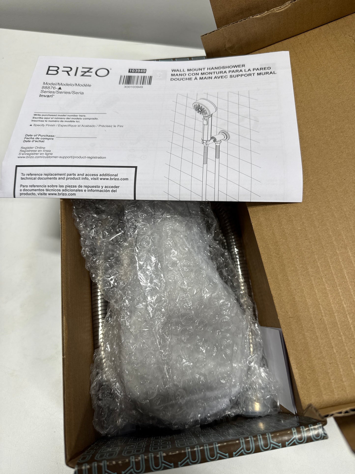 Brizo 88876 Invari 1.75 GPM Multi Function Hand Shower with H2OKinetic Technology with Included Hose