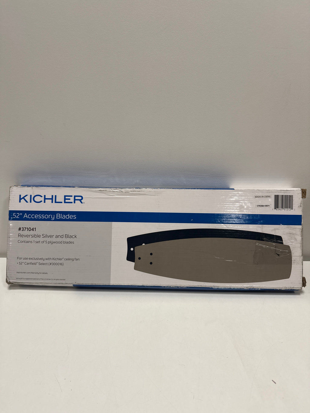 Kichler 371041 Canfield Select Set of (5) 21" Reversible Blades Black Lighting Accessories and Parts Ceiling Fan Accessories Fan Blades