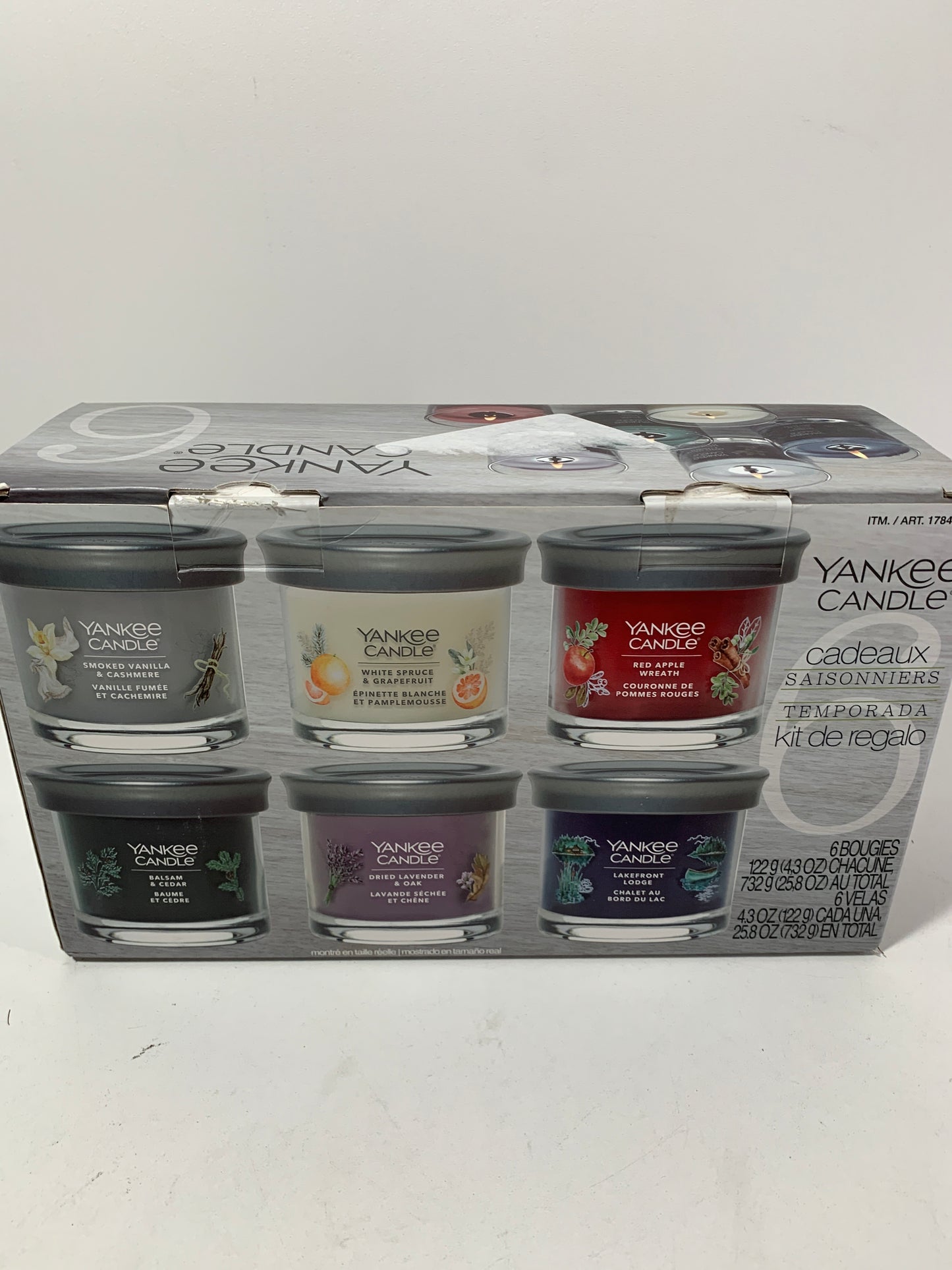 Yankee Candle Variety Pack, 6 Premium Soy Wax Blended Scented Candles, 4.3 Oz Each