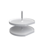 Rev-A-Shelf Lazy Daisy Polymer Double 2 Tier 32’’W D Shaped Lazy Susan with Adjustable Post for Corner Base Cabinets