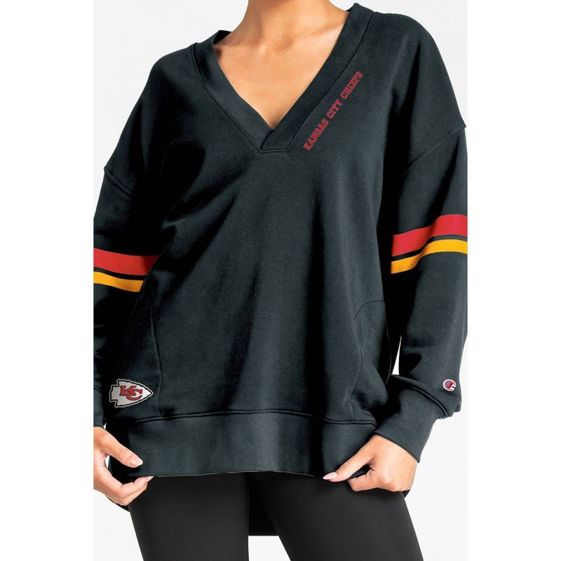 NFL Kansas City Chiefs Women's Dark Champion V-Neck Tunic