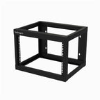 StarTech 6U Wall Mount Network Rack 19" Deep 2 Post Open Frame for Server Room Data/AV/IT/Communication/Computer Equipment/Patch Panel W/Cage