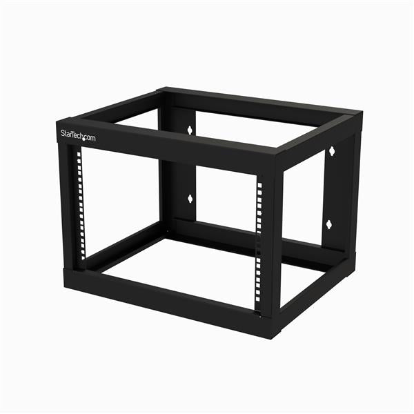 StarTech 6U Wall Mount Network Rack 19" Deep 2 Post Open Frame for Server Room Data/AV/IT/Communication/Computer Equipment/Patch Panel W/Cage