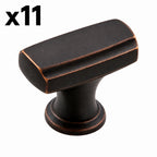 11 x Amerock BP55311 Highland Ridge 11/16 Inch Bar Cabinet Knob Dark Oiled Bronze (Dob)