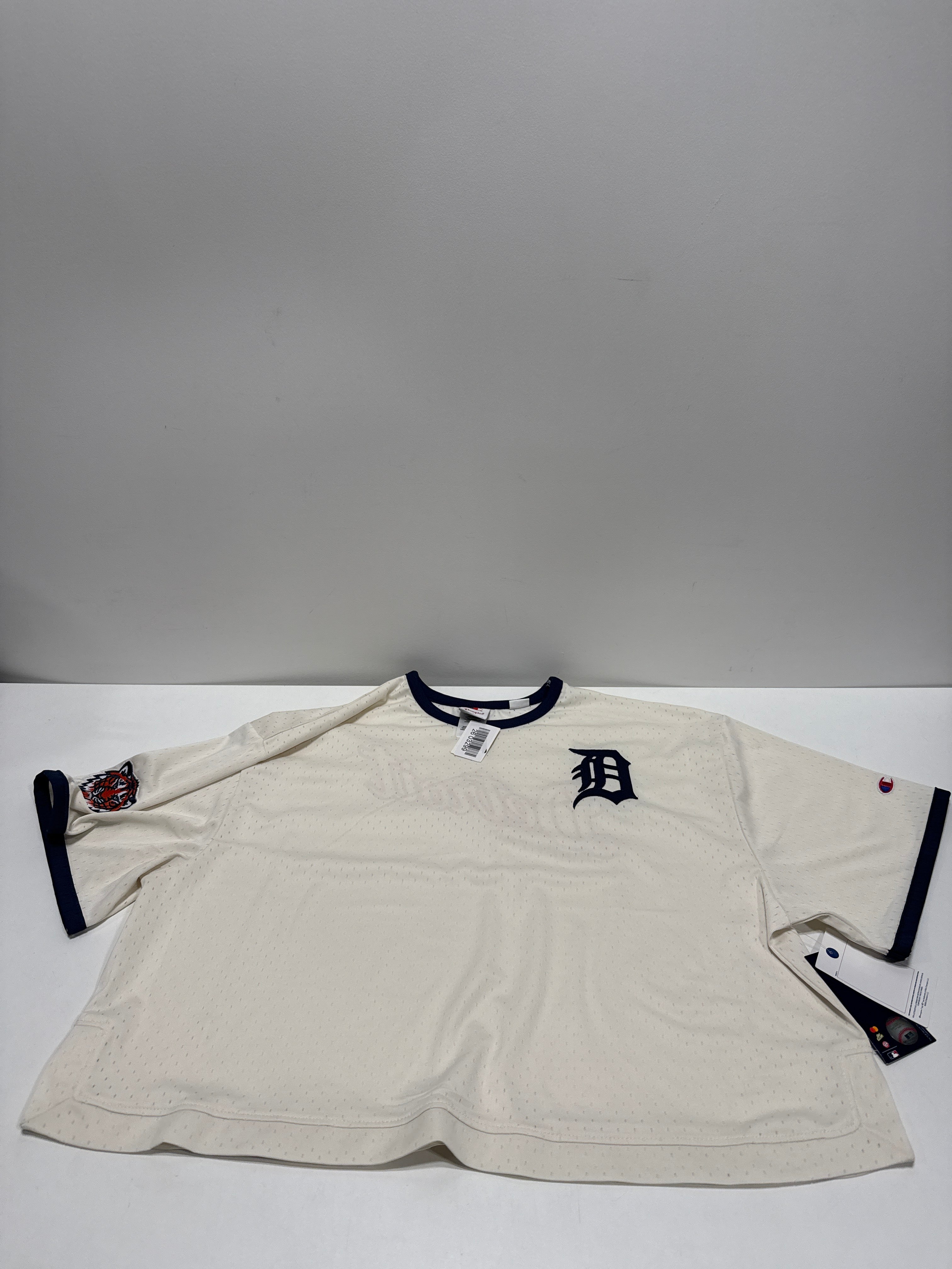MLB Detroit Tigers Women's Champion Antique White Mesh Jersey - XL