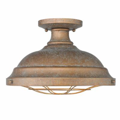 Golden Lighting Bartlett 2-light Semi-Flush Mount in Copper Patina