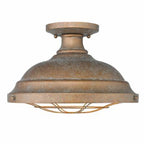 Golden Lighting Bartlett 2-light Semi-Flush Mount in Copper Patina