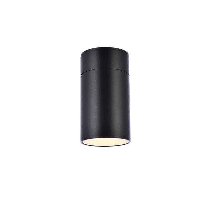Elegant Lighting LDOD4039 Raine 8" Tall Outdoor Wall Sconce - Cylindrical Fixture Black