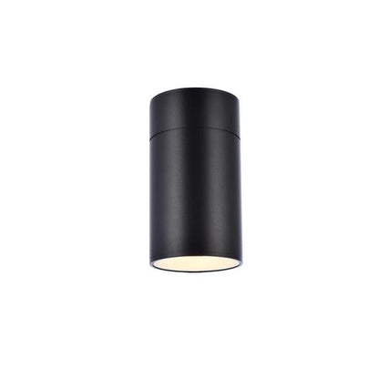 Elegant Lighting LDOD4039 Raine 8" Tall Outdoor Wall Sconce - Cylindrical Fixture Black