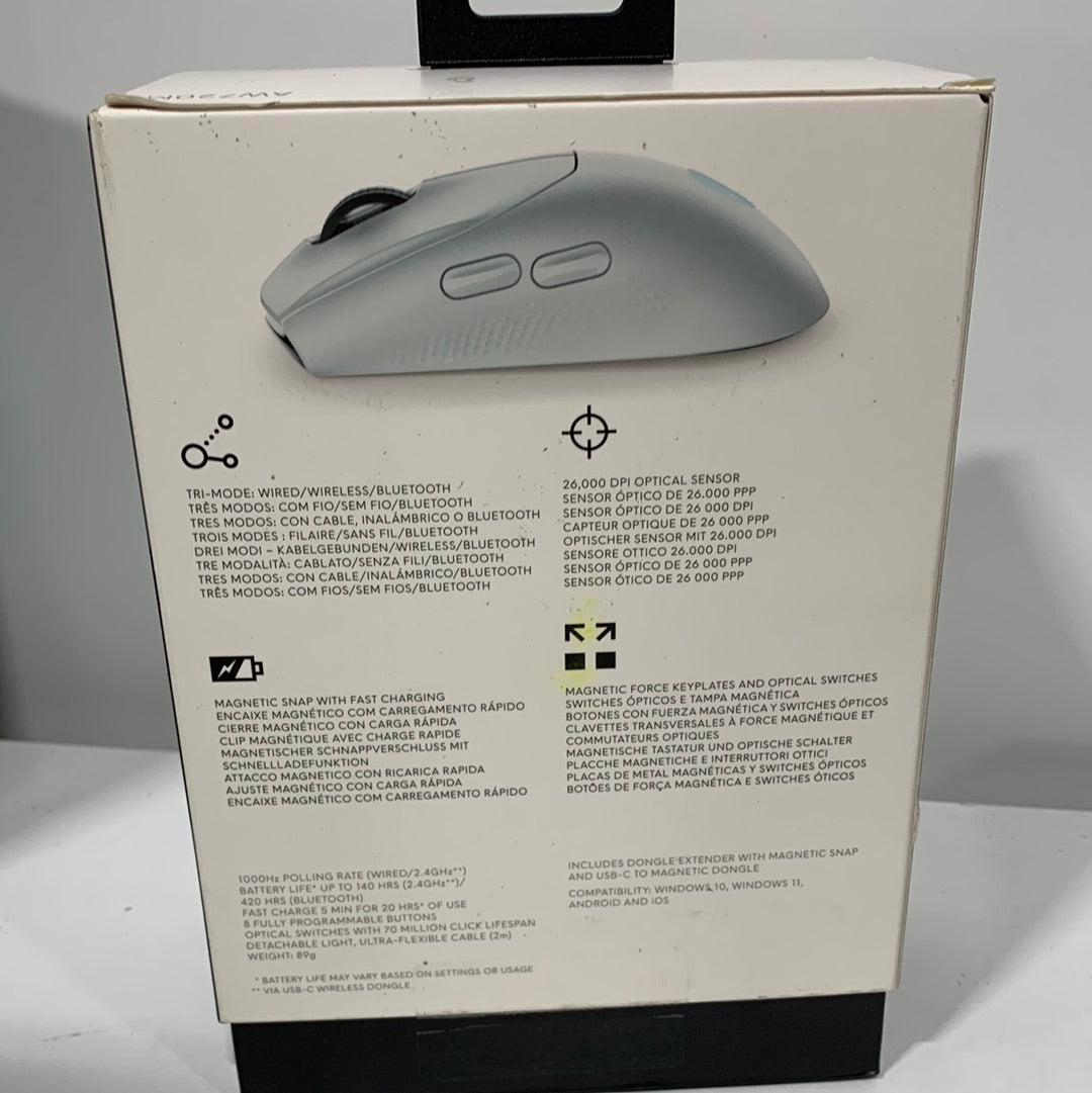 Alienware - Tri-Mode Wireless Gaming Ambidextrous Mouse - AW720M - Lunar Light